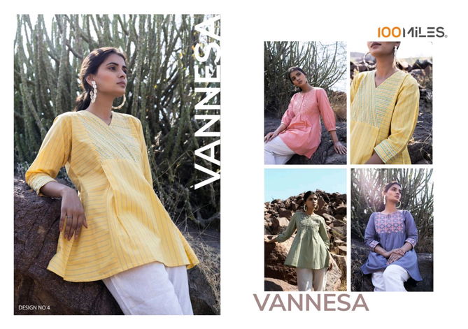 100 Miles Vannesa Cotton Embroidered Ladies Top Catalog